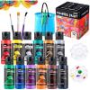 imageJOYIN Washable Tempera Paint Set for Kids 42PCS Non Toxic Liquid Paint with 15 Brushes and 4 Palettes  Art Supply for Kids for Arts and Crafts Project Finger Painting 2 oz Each2 Fl Oz Pack of 12