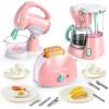 imageJoyin Play Kitchen Toys Pretend and Play Food Kitchen Accessories Girls Toy with Coffee Maker Mixer Toaster with Realistic Lightsampamp Sounds Birthday Gift for Kids Gifts for ChristmasPink