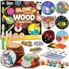 imageKlever Kits Wooden Painting Craft KitGlow in The Dark Arts and Crafts for Kids Ages 612 Wood Slices with Art Activitiy Supplies Wood Crafts for Boys Girls Party Gift Easter Painting