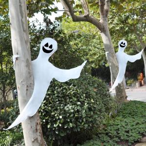 imageJOYIN 2 Pcs 53 Halloween Decoration Outdoor Halloween Tree Wrap Ghost Decoration Outdoor Smiling Hanging Ghost Design for Lawn Tree Party Supplies Haunted House Wrap DecorHappy Ghost