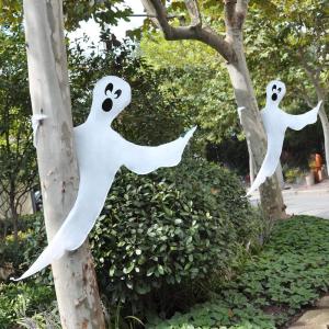 imageJOYIN 2 Pcs 53 Halloween Decoration Outdoor Halloween Tree Wrap Ghost Decoration Outdoor Smiling Hanging Ghost Design for Lawn Tree Party Supplies Haunted House Wrap DecorScary Ghost