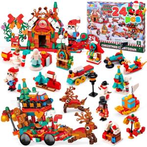 imageJOYIN 2025 Christmas Advent Calendar Building Blocks 24 Days Christmas Theme Countdown Building Toy Set for Boys Girls Xmas Party Favor Supplies Classroom Prizes Kids Xmas Gifts