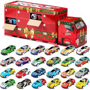 imageJOYIN 2025 Christmas Advent Calendar Pull Back Vehicles 24 Days Christmas Countdown Toy Cars for Boys Girls Kids 8 Years Old Christmas Party Favors Supplies Fun Gifts