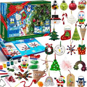 imageJOYIN 2025 Christmas Countdown Advent Calendar 24 Days Christmas Art ampamp Craft Advent Calendar with Childrens scissors glue lanyards paint watercolor pens Xmas Party Favor Gifts kids DIY Crafts