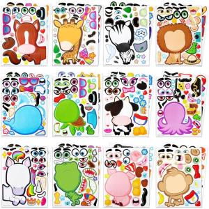 imageJOYIN 24 Sheets 9quotx6quot Make a face Stickers for Kids Make Your Own Stickers with Unicorn Dinosaur Sea and Safari Animals Party Favors Kids Crafts Goodie Bags Stuffers Classroom ActivitiesMixed