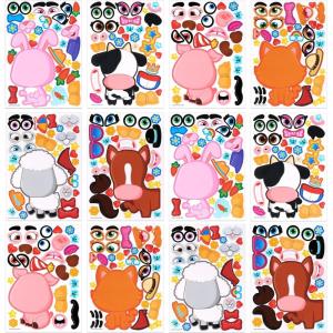 imageJOYIN 24 Sheets 9quotx6quot Make a face Stickers for Kids Make Your Own Stickers with Unicorn Dinosaur Sea and Safari Animals Party Favors Kids Crafts Goodie Bags Stuffers Classroom ActivitiesFarm