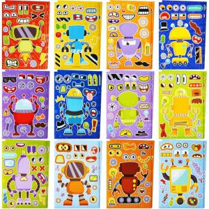 imageJOYIN 24 Sheets 9quotx6quot Make a face Stickers for Kids Make Your Own Stickers with Unicorn Dinosaur Sea and Safari Animals Party Favors Kids Crafts Goodie Bags Stuffers Classroom ActivitiesRobot