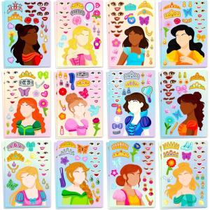 imageJOYIN 24 Sheets 9quotx6quot Make a face Stickers for Kids Make Your Own Stickers with Unicorn Dinosaur Sea and Safari Animals Party Favors Kids Crafts Goodie Bags Stuffers Classroom ActivitiesPrincess