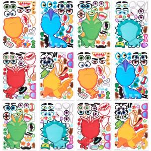 imageJOYIN 24 Sheets 9quotx6quot Make a face Stickers for Kids Make Your Own Stickers with Unicorn Dinosaur Sea and Safari Animals Party Favors Kids Crafts Goodie Bags Stuffers Classroom ActivitiesDinosaur