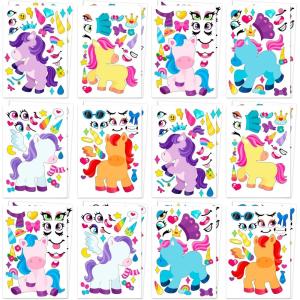 imageJOYIN 24 Sheets 9quotx6quot Make a face Stickers for Kids Make Your Own Stickers with Unicorn Dinosaur Sea and Safari Animals Party Favors Kids Crafts Goodie Bags Stuffers Classroom ActivitiesUnicorn