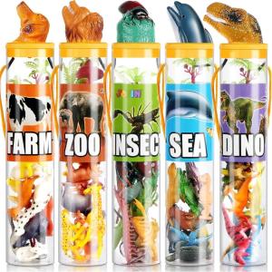 imageJOYIN 69 Pcs Small Animal Figures Mini Jungle Toy Set with Sensory Bin Realistic Wild Forest Playset Zoo Ocean Farm Animals Figurines Dinosaur Party Favors Gifts for Boys and Girls Kids 35