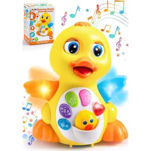 imageJOYIN Baby Toys Duck Infant Dancing Crawling Musical Toys 18 Months Tummy Time Light Up Learning Duck with Music ampamp Lights Baby Easter Basket Stuffers Gifts