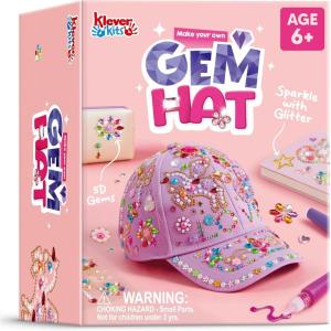 imageKlever Kits Decorate Your Own Baseball Cap with 7 Sheets Gems Stickers Art ampamp Crafts Kit for Kids Fun Creative DIY Toys for Kids GirlsUnicorn