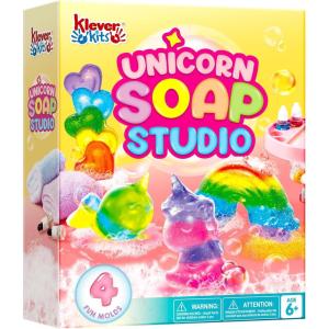 imageKlever Kits Unicorn Soap Making Kit 4 Molds Girl Crafts DIY Project Unicorn Girl Gifts Kids Birthday Gift for Aged 6 Science STEM Activity Teenage Gifts for Toddler Ages 6 7 8 9 10 11 12