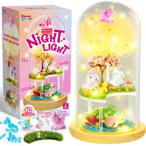 imageMake Your Own Unicorn Night Light  Birthday Crafts Gifts for Girls Kids Unicorns Terrarium Kit for Kids 3in1 Unicorn Toys Presents Arts and Crafts for Girl Aged 6 7 812