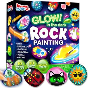 imageRock Painting Kit Glow in The Dark Rock Kit Arts and Crafts for Kids Ages 612 Art Supplies Toy Kids Craft Paint Kits Arts ampamp Crafts for Boys Girls Birthday Party Gift ToyGlow in the Dark