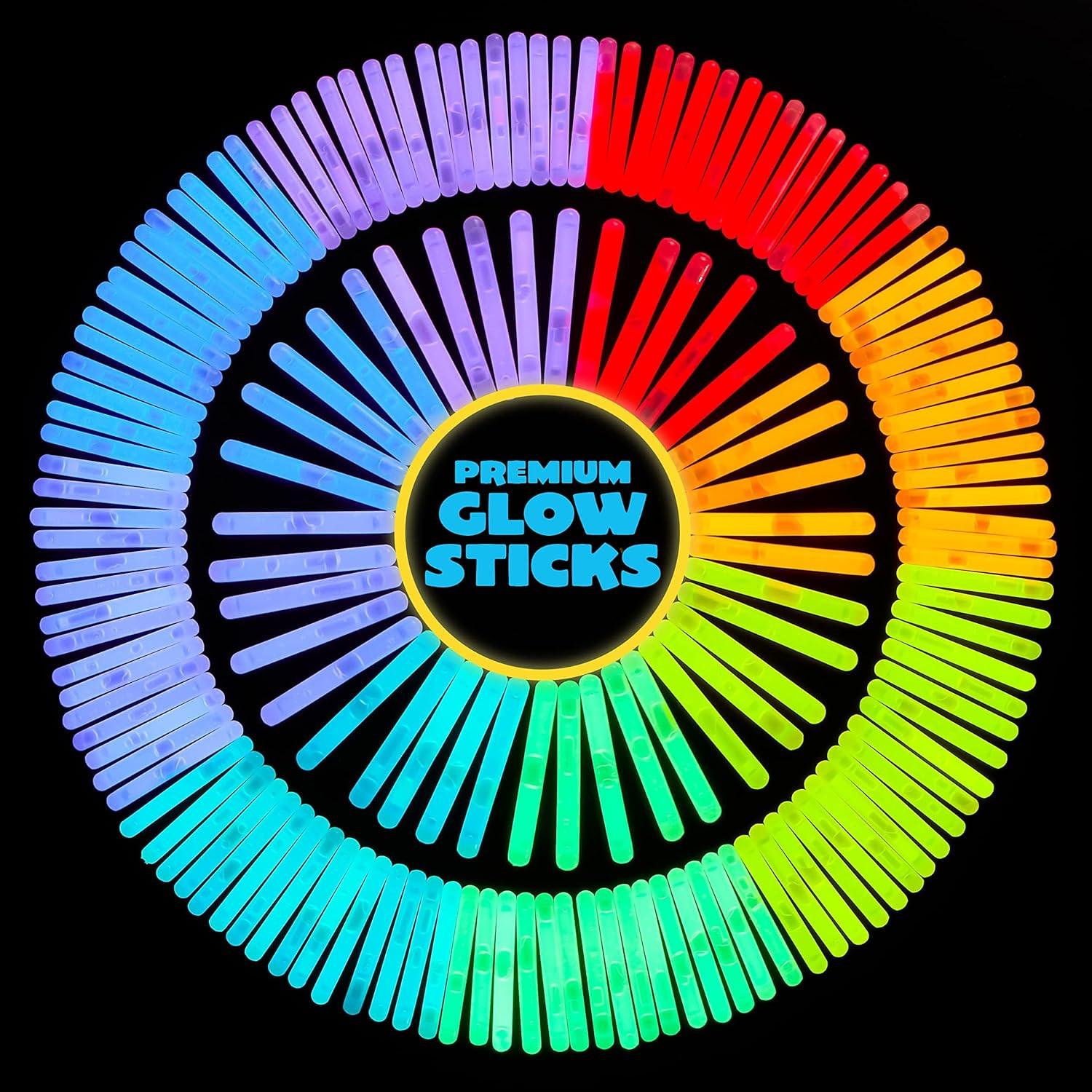 imageJOYIN 400 Mini Glow Sticks17quot 8 Colors Glow in The Dark for Easter Eggs Party FavorsEaster Basket Stuffer Party Pack Weddings Classroom Decorations Prizes