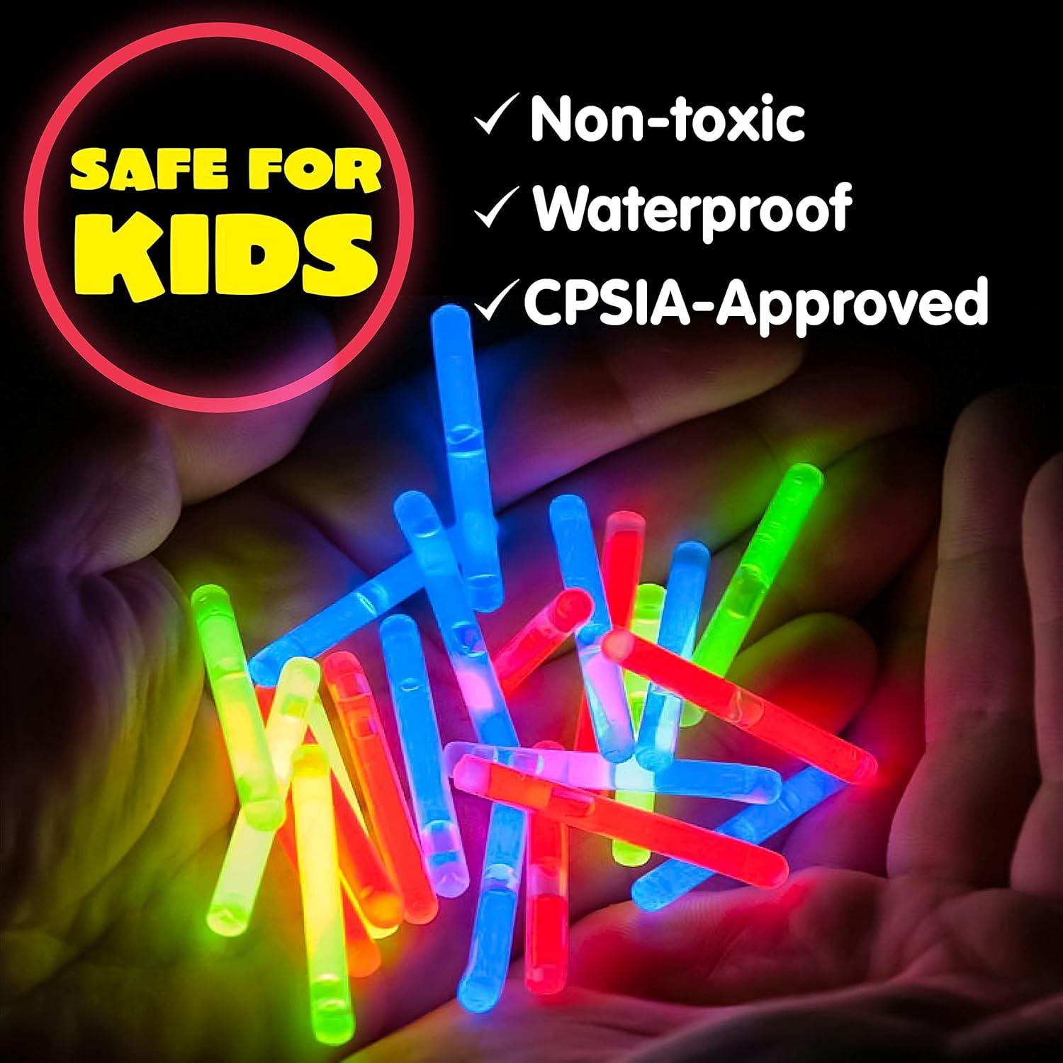 imageJOYIN 400 Mini Glow Sticks17quot 8 Colors Glow in The Dark for Easter Eggs Party FavorsEaster Basket Stuffer Party Pack Weddings Classroom Decorations Prizes