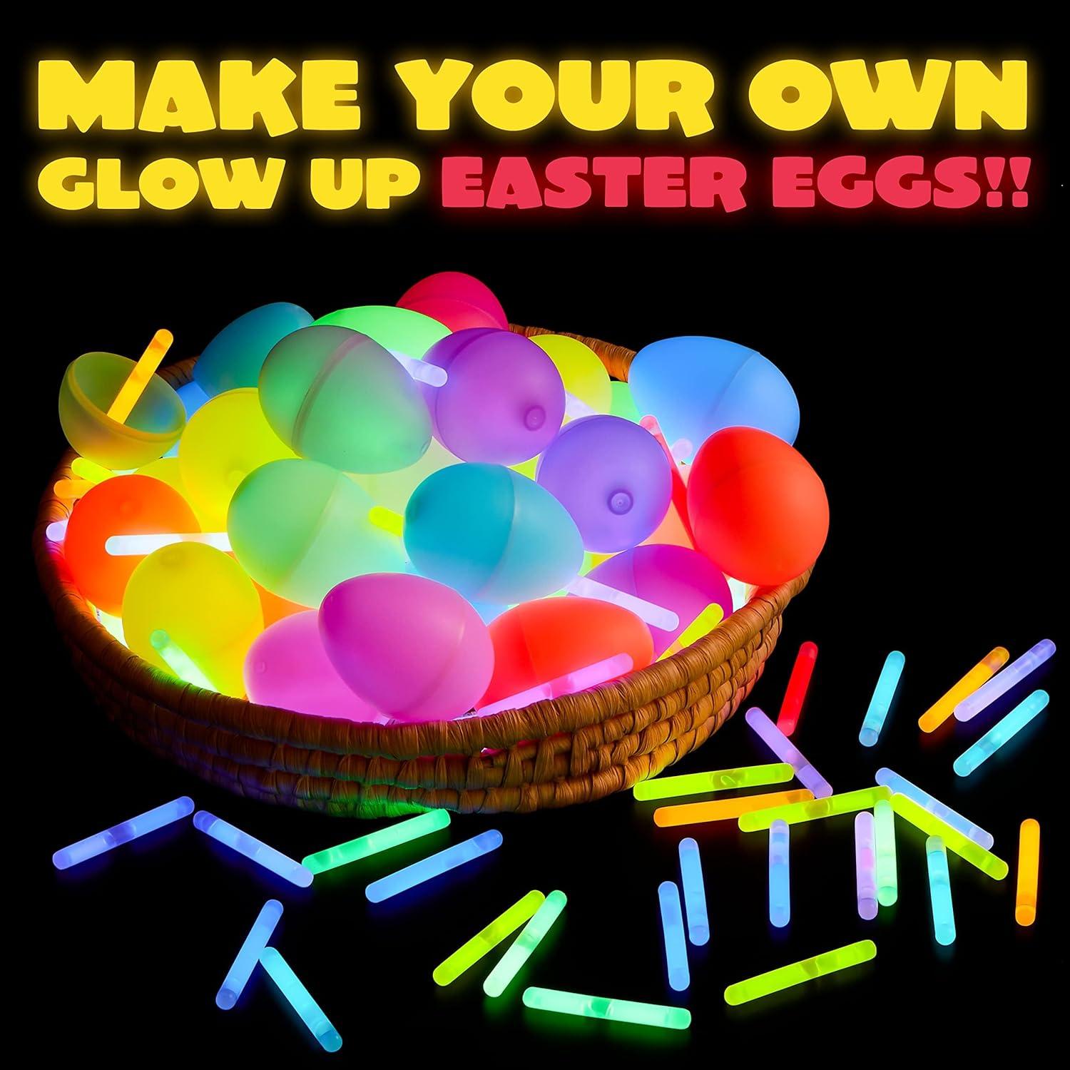 imageJOYIN 400 Mini Glow Sticks17quot 8 Colors Glow in The Dark for Easter Eggs Party FavorsEaster Basket Stuffer Party Pack Weddings Classroom Decorations Prizes