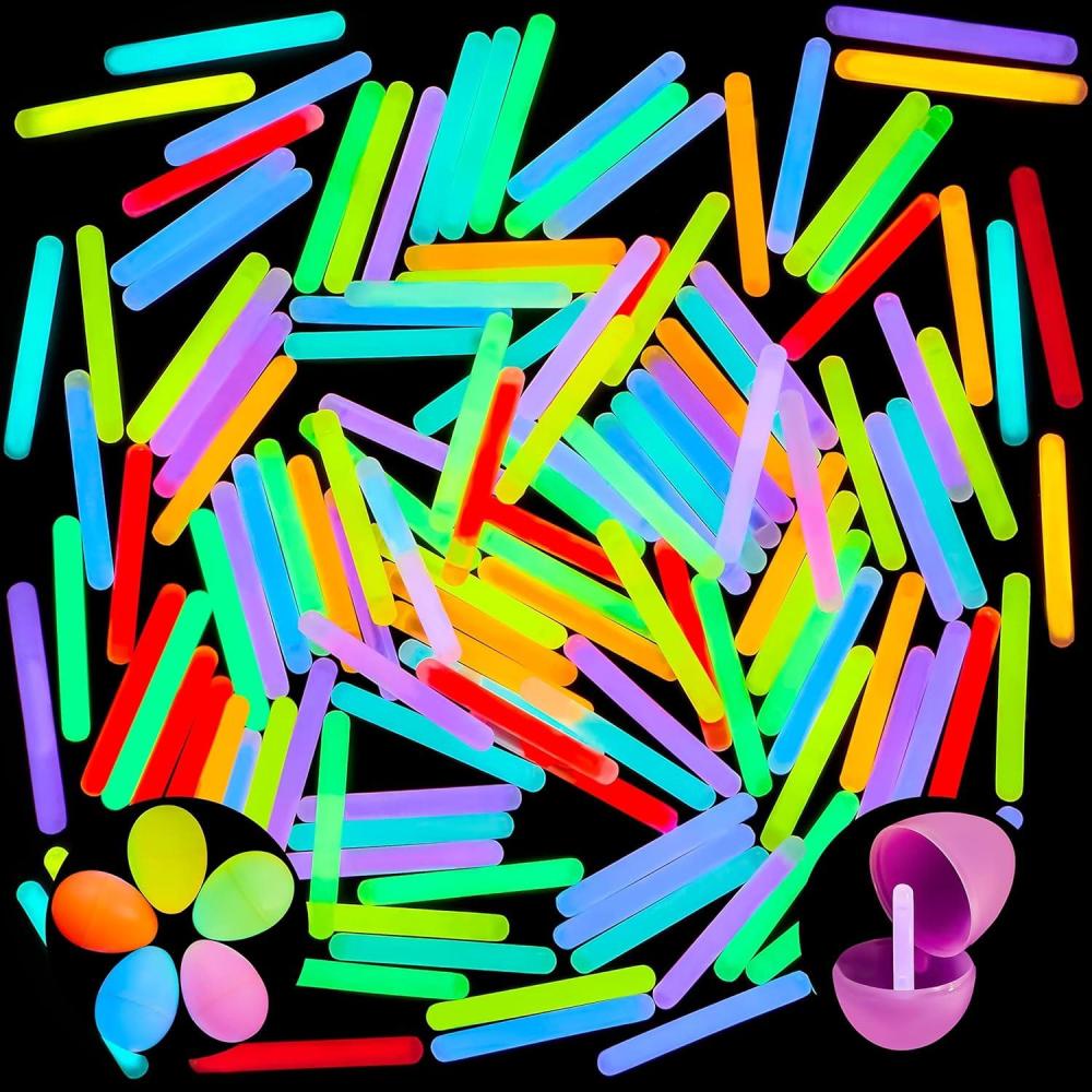 imageJOYIN 400 Mini Glow Sticks17quot 8 Colors Glow in The Dark for Easter Eggs Party FavorsEaster Basket Stuffer Party Pack Weddings Classroom Decorations Prizes
