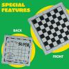 image3in1 Vintage Giant Checkers Tic Tac Toe with Reversible Mat 24 Chips Family Board Game Lawn Game BBQ Party Favor Indoor and Outdoor Activity for Kids and Adults