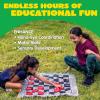 image3in1 Vintage Giant Checkers Tic Tac Toe with Reversible Mat 24 Chips Family Board Game Lawn Game BBQ Party Favor Indoor and Outdoor Activity for Kids and Adults