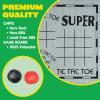 image3in1 Vintage Giant Checkers Tic Tac Toe with Reversible Mat 24 Chips Family Board Game Lawn Game BBQ Party Favor Indoor and Outdoor Activity for Kids and Adults