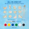imageJOYIN 12 Wooden Magnet Creativity Arts ampamp Crafts Painting Kit for Kids Decorate Your Own Painting Gift for Easter Basket Stuffers Birthday Parties and Family Crafts Party Favors for Boys GirlsAnimal