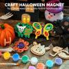 imageJOYIN 12 Wooden Magnet Creativity Arts ampamp Crafts Painting Kit for Kids Decorate Your Own Painting Gift for Easter Basket Stuffers Birthday Parties and Family Crafts Party Favors for Boys GirlsAnimal