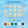 imageJOYIN 12 Wooden Magnet Creativity Arts ampamp Crafts Painting Kit for Kids Decorate Your Own Painting Gift for Easter Basket Stuffers Birthday Parties and Family Crafts Party Favors for Boys GirlsNature