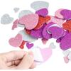 imageJOYIN 126 Pcs Valentines Day Craft Gift Set with 100 Heart Doilies 24 Pcs Foam Doilies and 2 Bags Foam Heart Stickers for Kids Tableware Decoration Home Activitie Kitchen Disposable Table Craft