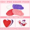 imageJOYIN 126 Pcs Valentines Day Craft Gift Set with 100 Heart Doilies 24 Pcs Foam Doilies and 2 Bags Foam Heart Stickers for Kids Tableware Decoration Home Activitie Kitchen Disposable Table Craft