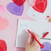 imageJOYIN 126 Pcs Valentines Day Craft Gift Set with 100 Heart Doilies 24 Pcs Foam Doilies and 2 Bags Foam Heart Stickers for Kids Tableware Decoration Home Activitie Kitchen Disposable Table Craft