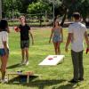 imageJOYIN 16 Cornhole Bean Bags for Tossing 47 x 47 Durable Nylon AllWeather Game Includes 15 Bean Bags and a Carry Bag Cornhole Game Set Party Supplies for Kids ampamp Adultsone size fit all