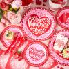 imageJOYIN 168 Pcs Valentines Day Tableware Set  Disposable Party Supplies for Kids Includes Plates Cups Napkins and Cutlery for Valentine Party Decorations Serves 24