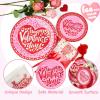 imageJOYIN 168 Pcs Valentines Day Tableware Set  Disposable Party Supplies for Kids Includes Plates Cups Napkins and Cutlery for Valentine Party Decorations Serves 24