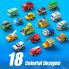 imageJOYIN 18 Pcs Pull Back City Cars and Trucks Toy Vehicles Set Friction Powered Cars Toys for Toddlers Boys Girls Educational Play Kids Stocking Stuffers Treasure Box Gifts for Classroom