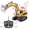imageJOYIN 2 PCS Remote Control Construction Vehicle Toy Set FrictionPowered RC Excavator ampamp RC Dump Truck with Lights and Sounds for Imaginative Play Christmas Birthday Gifts for Toddlers Boys Girls