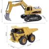 imageJOYIN 2 PCS Remote Control Construction Vehicle Toy Set FrictionPowered RC Excavator ampamp RC Dump Truck with Lights and Sounds for Imaginative Play Christmas Birthday Gifts for Toddlers Boys Girls