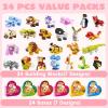 imageJOYIN 24 Packs Valentines Animal Building Blocks with Hearts Party Favors for Kids Valentine Classroom Prize Classroom Gift Exchange School Rewards