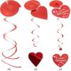 imageJOYIN 27 Pieces Valentines Day Decoration Kit with 1 Heart Shaped Garland 2 Tissue Fans Tissue Poms 6 Heart String 8 Double Swirls and Other Pieces