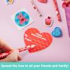 imageJOYIN 28 Pack Valentines Day Stationery Gifts for Kids Goody Bags with Party Favor Set for School Classmates Exchange Includes Pencils Erasers Rulers Stickers