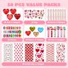 imageJOYIN 28 Pack Valentines Day Stationery Gifts for Kids Goody Bags with Party Favor Set for School Classmates Exchange Includes Pencils Erasers Rulers Stickers