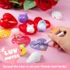 imageJOYIN 28 Packs Gift Cards with 28 Mochi Squishy Toys and Filled Hearts for Kids Classroom Exchange Kawaii Stress Relief Toys School Gifts Exchange School Games Prizes