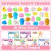 imageJOYIN 28 Packs Gift Cards with Glitter Mochi Squishy Toys to Squeeze Kawaii Stress Relief Fidget Toy for Kids Classroom Exchange Prizes Party Favor