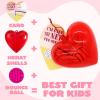 imageJOYIN 28 Packs Kids Valentine Day Sports Bouncy Ball with Prefilled Hearts and Valentine Cards for Kids Valentine Classroom Exchange Kids Bouncy Balls for Class Exchange Game Prize