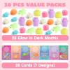 imageJOYIN 28 Packs Mochi Squishy Toy with Gift Card for Kid 15quot Kawaii Dinosaur Mochi Stress Relief Fidget Toy for Kid Party Favor Classroom Exchange PrizePopular Glow in The Dark Mochis