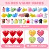 imageJOYIN 28 Packs Mochi Squishy Toys with Cards and Filled Hearts Party Favors for Kids Gifts Classroom Exchange Kawaii Stress Relief Toys for Gift Exchange Game Prizes