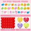 imageJOYIN 28 Packs Party Favor Set with 28 Glow In The Dark Mochi Squishy Toy Filled Hearts and Heart Cards Kawaii Stress Relief Toys for Kids Celebration and Classroom Exchange