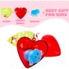 imageJOYIN 28 Packs Party Favor Set with 28 Glow In The Dark Mochi Squishy Toy Filled Hearts and Heart Cards Kawaii Stress Relief Toys for Kids Celebration and Classroom Exchange